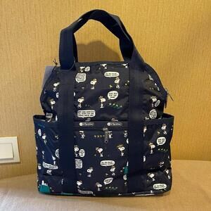 Lesportsac Snoopy Double Trouble Backpack Travel Bag NWT 2442